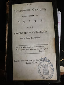 le philosophe cynique pour servir de suite aux anecdotes scandaleuses de la cour de France