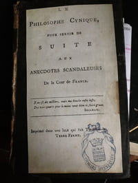 le philosophe cynique pour servir de suite aux anecdotes scandaleuses de la cour de France