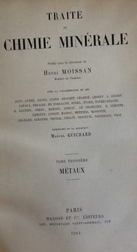 TRAITÈ DE CHIMIE MINÈRALE volume 3 uniquement
MOISSAN Henri Prix NOBEL de CHIMIE en 1906 ( Sous la direction de )