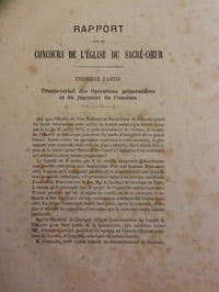 souvenir du concours de l'eglise du Sacre-coeur juillet 1874