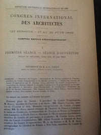 congrès International des Architectes. Troisième session tenue à Paris du 17 au 22 juin 1889. Catalogue de l'Exposition de portraits d'architectes organisee a l'ecole des beaux-arts de 1889.