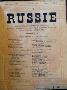 la russie
geographique, ethnographique, historique, politique, administrative, economique, litteraire, artistique, scientifique, pittoresque, etc....