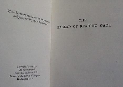 the ballad of reading gaol by C.3.3. oscar wilde