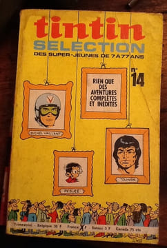 tintin selection des super - jeunes de 7 a 77 ans lots de 6 livres ( N°5, N°6, N° 8, N°11, N°14 et N°19). tintin