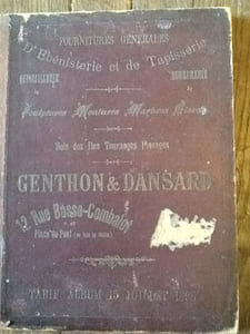 CATALOGUE ALBUM DE FOURNITURES GENERALES D'EBENISTERIE ET DE TAPISSERIE - GENTHON ET DANSARD 
