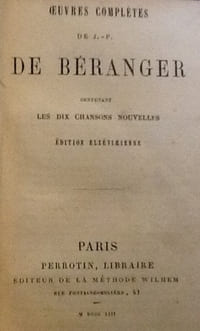 OEUVRES COMPLETES DE P.-J. DE BERANGER