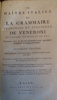 Le maître italien ou la grammaire francoise et iltalienne