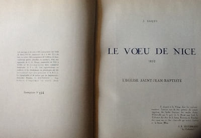 Le voeu de Nice, L'eglise Saint-Jean-Baptiste, 1832