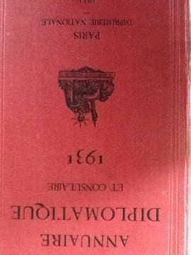 Annuaire diplomatique et consulaire de la République Française pour 1933. undefined
