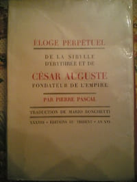Eloge perpétuel de la sibylle d'érythrée et de césar auguste fondateur de l'empire