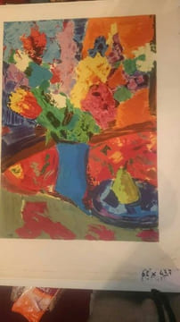 lithographie  bouquet de fleurs 62/43,7. bouquet atelier karcher (années 70/80). undefined