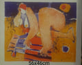 "Femme &agrave; la plage" lithographie o.... 