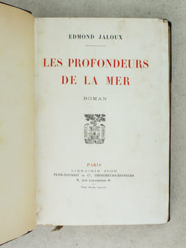 Les profondeurs de la mer.  [ édition originale ]. JALOUX, Edmond
