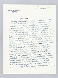 Lettre autographe signée datée du 14 mars 1955 [ adressée à l'écrivain et érudit bordelais Armand Got ] : "Et puis j'ai eu les répétitions de La Brouille que l'on reprenait au Français ; ensuite ç'a été celles de Milot, jusqu'au début de décembre, où la pièce a été jouée, à la Gaîté Montparnasse, jusqu'à la mi-février."