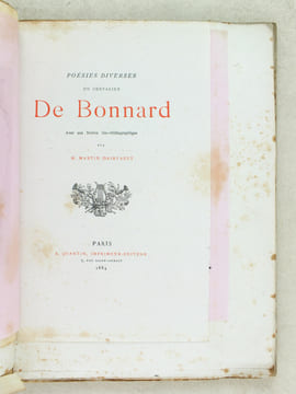 Poésies diverses du Chevalier de Bonnard [ Exemplaire sur Chine ]. DE BONNARD, Chevalier