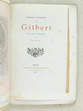 Poésies diverses de Gilbert  [ Exemplaire sur Chine ]. GILBERT