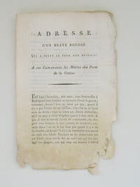 Adresse d'un brave bougre qui a foutu le tour aux Anglois. A ses camarades les Marins de la Nation.