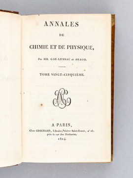 Annales de Chimie et de Physique. 1824 - Volume I : Tome XXV : Exposé méthodique des Phénomènes Electro-dynamiques, et des lois de ces phénomènes ...