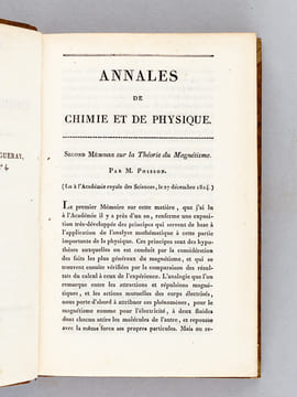 Annales de Chimie et de Physique. 1825 - Volume 1 : Tome XXVIII : Second Mémoire sur la Théorie du Magnétisme (Poisson) - Sur les effets ...