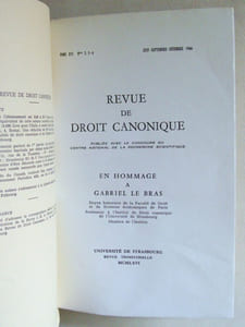 Revue de Droit Canonique. Tome XVI N° 2-3-4 Juin-Septembre-Octobre 1966 : En hommage à Gabriel Le Bras.