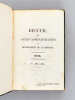 Recueil des Actes administratifs du Département de la Gironde. 1832 n° 401 à 435. Collectif