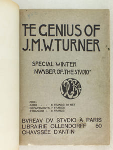 The Genius of J. M. W. Turner. Special winter number of "The Studio".