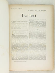 The Genius of J. M. W. Turner. Special winter number of "The Studio".