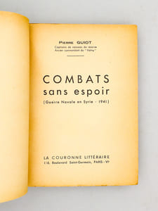 Combats sans espoir. Guerre navale en Syrie (1941)