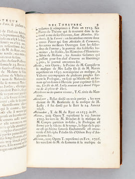 Bibliotèque des Théatres, contenant le Catalogue Alphabétique des Pièces dramatiques, Opéra, Parodies, & Opéra comiques ; & le tems de leurs ...