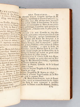 Bibliotèque des Théatres, contenant le Catalogue Alphabétique des Pièces dramatiques, Opéra, Parodies, & Opéra comiques ; & le tems de leurs ...