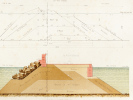 Travaux Hydrauliques Maritimes. Construction du Bassin Napoléon à Marseille. Chromolithographie : Planche IV : Immersion des Blocs. Sections de la ...