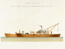 Travaux Hydrauliques Maritimes. Construction du Bassin Napoléon à Marseille. Chromolithographie : Planche XLIX : Immersion des Blocs. Elévation de ...