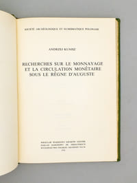 Recherches sur le monnayage et la circulation monétaire sous le règne d'Auguste.