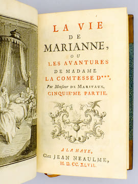 La Vie de Marianne, ou les Avantures de Madame la Comtesse D*** par Monsieur de Marivaux. Cinquième Partie. Sixième Partie.. MARIVAUX, Monsieur de