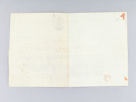 Dispense d'empêchement à mariage du trois au troisième degré de consanguinité accordée à deux paroissiens de La Fresnaye le 20 avril 1804. DE PIDOLL ...