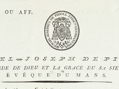 Dispense d'empêchement à mariage du trois au troisième degré de consanguinité accordée à deux paroissiens de Roullé le 30 mars 1804