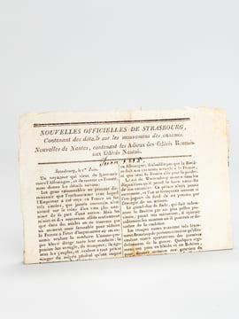 Nouvelles Officielles de Strasbourg, contenant des détails sur les mouvemens des ennemis. Nouvelles de Nantes, contenant les Adieux des fédérés ...