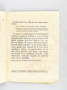 Décret de la Convention Nationale du 22 avril 1793, l'an second de la République Française, Qui ordonne aux Généraux en chef de faire une Revue générale, pour constater l'état actuel & effectif de tous les Corps qui composent les Armées de la République.