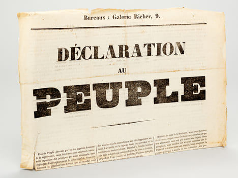 Déclaration au Peuple. [ Déclaration des républicains emmenés par Ledru-Rollin, développant leur programme ]. LEDRU-ROLLIN