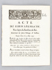 Acte du Corps législatif Non sujet à la Sanction du Roi. Donné à Paris le 16 mars 1792. Décret de l'Assemblée Nationale du 14 mars 1792 [ On joint : ] ...