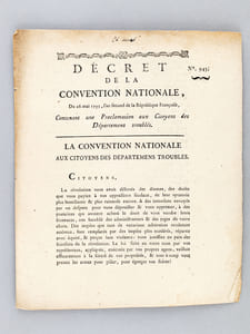 Décret de la Convention Nationale du 26 mai 1793, l'an second de la République Françoise, Concernant une Proclamation aux Citoyens des Départemens troublés