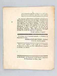 Décret de la Convention Nationale du 26 mai 1793, l'an second de la République Françoise, Concernant une Proclamation aux Citoyens des Départemens troublés