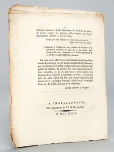 Décret de la Convention Nationale du 4 Avril 1793, Portant qu'il sera nommé un Ministre de la guerre, et qui détermine les fonctions des six Commissaires qui seront envoyés près les Armées du Nord et des Ardennes [ On joint ] Décret du 4 avril 1793 Portant qu'il sera pris 14 membres parmi les Commissaires envoyés dans les Départemens du Nord et de l'Est, pour faire mettre en état de défense les places de guerre.