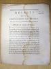 Décrets de la Convention Nationale des 10 & 12 Avril 1793 Relatifs au citoyen d'Orléans : "... il paroit résulter que d'Orléans avoit quitté son ...