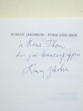Form und Sinn. Sprachwissenschaftliche Betrachtungen. [ signed by the author ]. JAKOBSON, Roman