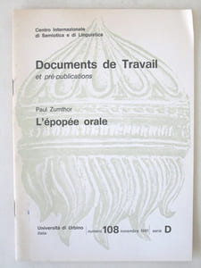 L'épopée orale.