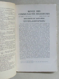 Museum Lessianum. Section Théologique. Revue des Communautés Religieuses. [ Devient : ] Vie Consacrée. De 1954 à 2003 (50 Années suivies de la "Revue des Communautés Religieuses" devenue la Revue "Vie Consacrée", en 281 Volumes). Texte et Commentaire des Documents du Saint Siège. Consultations. Mélanges . Chroniques
