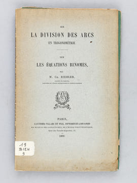 [ Lot de 9 titres en édition originale ] Notes d'Algèbre. Sur les Equations linéaires. [ On joint : ] Théorie des Points singuliers dans les Courbes ...