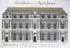 Architecture de la Renaissance. Palais du Louvre. Façade sur la Cour d'après une gravure publiée en 1576 par Jacq. Androuet du Cerceau [ Beau lavis ...