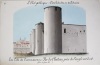 L'art Gothique. Architecture militaire [ Lot de 3 beaux lavis originaux sur Carcassonne ] La Cité de Carcassonne : Vue du Château prise de l'angle ...